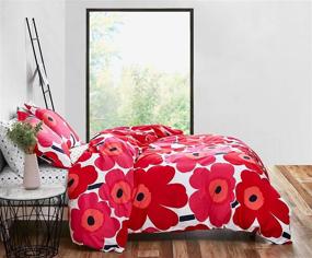 img 2 attached to 🌺 Marimekko Unikko Comforter Set Red, King Size - 221453