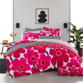 img 1 attached to 🌺 Marimekko Unikko Comforter Set Red, King Size - 221453