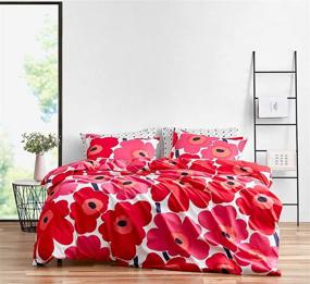 img 4 attached to 🌺 Marimekko Unikko Comforter Set Red, King Size - 221453