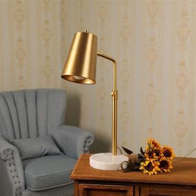img 3 attached to 💡 CO-Z Gold Desk Lamp: Adjustable LED Bulb & Antique Brass Metal Table Lamp with Marble Base - Perfect Reading Lamp for Office, Bedroom, Living Room - 20’’ Mid Century Modern, Industrial-style Task Lamp