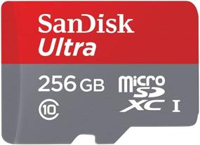 img 1 attached to SanDisk 256GB MicroSDXC UHS-I флэш-карта памяти, Красная, Серая/Красная - SDSQUNI-256G-AN6MA Ultra