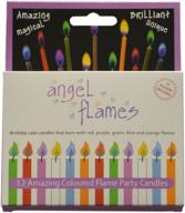 🎂 unique angel flames birthday cake candles with colored flames - complete with holders (12pcs per box, size medium) logo