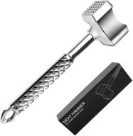 🔨 dual-sided stainless steel meat tenderizer hammer mallet tool for tenderizing steak, beef, poultry, chicken breast, and crushing nuts logo