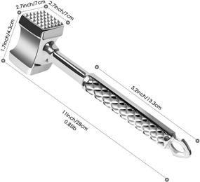 img 3 attached to 🔨 Dual-Sided Stainless Steel Meat Tenderizer Hammer Mallet Tool for Tenderizing Steak, Beef, Poultry, Chicken Breast, and Crushing Nuts