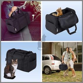 img 2 attached to 🐱 Portable Foldable Cat Litter Box for Travel - Petleader Collapsible Lightweight Box, Black
