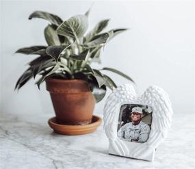 img 1 attached to 👼 Angel Wings Photo Frame: Cherish Memories of Baby, Wedding, Sympathy, Remembrance, and more - 5 1/2" x 5 1/4" Frame