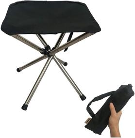 img 4 attached to 🏕️ LIBOSULV Folding Camping Stool - Super Compact Chair for Travel, Hiking, and Camping