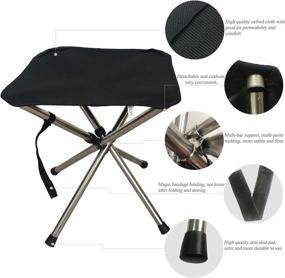 img 2 attached to 🏕️ LIBOSULV Folding Camping Stool - Super Compact Chair for Travel, Hiking, and Camping