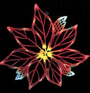🌺 15-inch vickerman lighted led poinsettia flower christmas window silhouette decoration logo