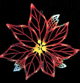 img 2 attached to 🌺 15-Inch Vickerman Lighted LED Poinsettia Flower Christmas Window Silhouette Decoration