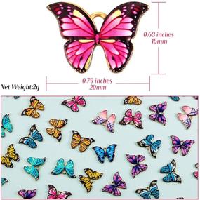 img 3 attached to 🦋 Stunning 56-Piece Enamel Butterfly Pendant Charms for Exquisite Handmade Charms Necklace and Bracelets - Enhance Your DIY Accessories