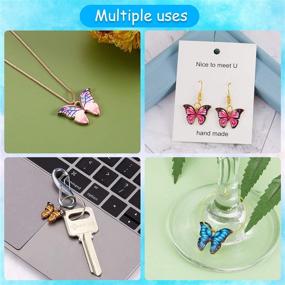 img 2 attached to 🦋 Stunning 56-Piece Enamel Butterfly Pendant Charms for Exquisite Handmade Charms Necklace and Bracelets - Enhance Your DIY Accessories