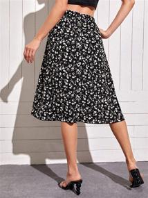 img 4 attached to Floerns Printed Elastic Pleated Multi 5 Women's Clothing for Skirts