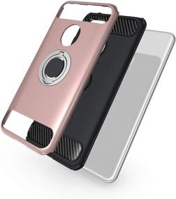 img 2 attached to Newseego Armor Dual Layer Case with Finger Ring Holder for Google Pixel 3 XL - Rose Gold