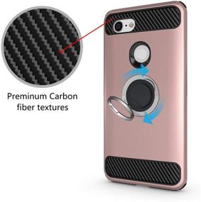 img 1 attached to Newseego Armor Dual Layer Case with Finger Ring Holder for Google Pixel 3 XL - Rose Gold