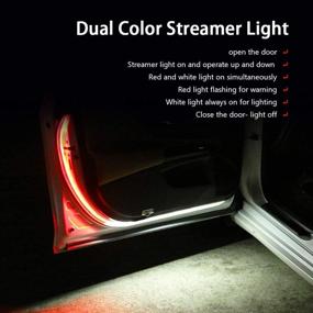 img 3 attached to 🚦 LECART Car Door Flashing Warning Light: Dual Color Auto Interior Strip Lights for Enhanced Safety & Style - Red and White 2Pcs