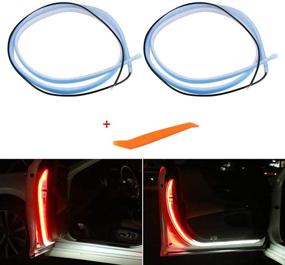 img 4 attached to 🚦 LECART Car Door Flashing Warning Light: Dual Color Auto Interior Strip Lights for Enhanced Safety & Style - Red and White 2Pcs