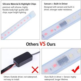 img 1 attached to 🚦 LECART Car Door Flashing Warning Light: Dual Color Auto Interior Strip Lights for Enhanced Safety & Style - Red and White 2Pcs