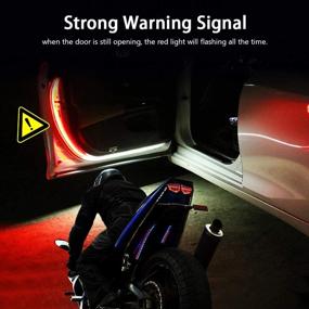 img 2 attached to 🚦 LECART Car Door Flashing Warning Light: Dual Color Auto Interior Strip Lights for Enhanced Safety & Style - Red and White 2Pcs
