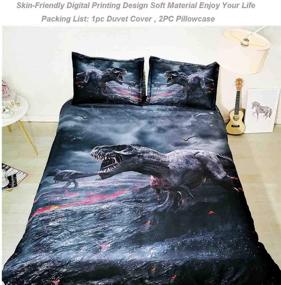 img 4 attached to EsyDream Tyrannosaurus Jurassic Dinosaur Bedding