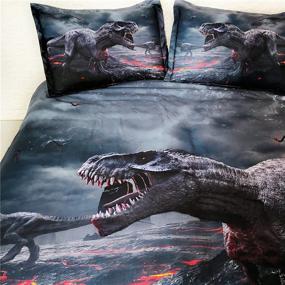 img 1 attached to EsyDream Tyrannosaurus Jurassic Dinosaur Bedding