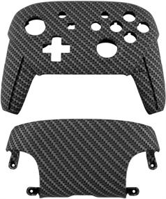 img 3 attached to 🎮 eXtremeRate Soft Touch Black Silver Carbon Fiber Patterned DIY Replacement Shell Housing Case for Nintendo Switch Pro Controller - Controller NOT Included