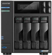 🔒 asustor lockerstor 4 as6604t: powerful 4 bay nas with quad-core 2.0ghz cpu, 2 2.5gbe ports, 4gb ram ddr4, 2 m.2 ssd slots, diskless network attached storage logo