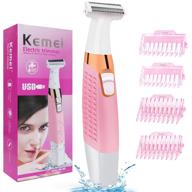 🪒 electric shaver for women - bikini trimmer and body hair remover for ladies - painless, rechargeable, wet and dry hair removal with combs - ideal for lips, underarms, arms, legs, bikini area logo