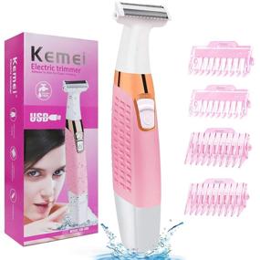 img 4 attached to 🪒 Electric Shaver for Women - Bikini Trimmer and Body Hair Remover for Ladies - Painless, Rechargeable, Wet and Dry Hair Removal with Combs - Ideal for Lips, Underarms, Arms, Legs, Bikini Area