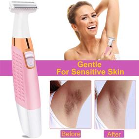 img 1 attached to 🪒 Electric Shaver for Women - Bikini Trimmer and Body Hair Remover for Ladies - Painless, Rechargeable, Wet and Dry Hair Removal with Combs - Ideal for Lips, Underarms, Arms, Legs, Bikini Area