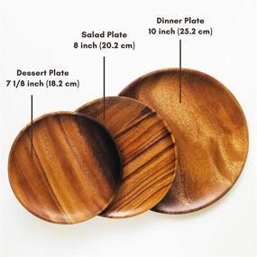 img 3 attached to 🍽️ Lightweight Handcrafted Wooden Dinnerware Plates