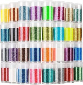 img 4 attached to LEOBRO Fine Slime Glitter Set - 32 Color Assorted Craft Glitter Powder for Resin Arts, Crafts, Body, Face, Nails, Tumblers, Candles, and Slime Making