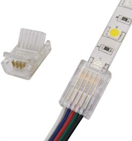 img 4 attached to 5 Pin 10mm RGBW LED Strip Connector: Solderless Adapter for Multicolor LED Strip Lights (Pack of 10)