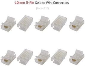 img 3 attached to 5 Pin 10mm RGBW LED Strip Connector: Solderless Adapter for Multicolor LED Strip Lights (Pack of 10)