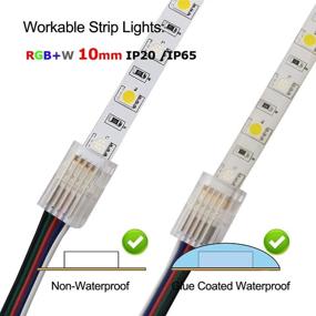 img 2 attached to 5 Pin 10mm RGBW LED Strip Connector: Solderless Adapter for Multicolor LED Strip Lights (Pack of 10)