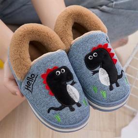 img 2 attached to 🦖 Westilely Kids Cute Dinosaur Slippers: Girls Boys Winter House Shoes, Indoor Warm Slip-On Slippers