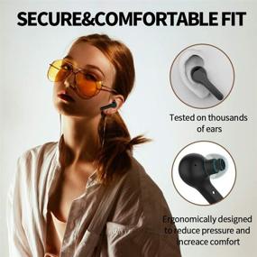 img 2 attached to 🎧 Wireless Earbuds, Bluetooth 5.0 Headphones with Charging Case | Hi-Fi Stereo | Touch Control | IPX7 Waterproof | 24H Playtime | Easy-Pairing | Work, Home Office