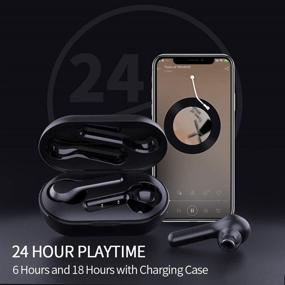 img 1 attached to 🎧 Wireless Earbuds, Bluetooth 5.0 Headphones with Charging Case | Hi-Fi Stereo | Touch Control | IPX7 Waterproof | 24H Playtime | Easy-Pairing | Work, Home Office