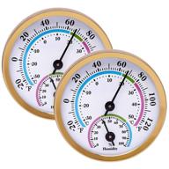 2-pack mini 2’’ indoor outdoor hygrometer thermometer – battery-free hanging hygrometer for wall, table, car, greenhouse or decorative use, round 2'' diameter logo