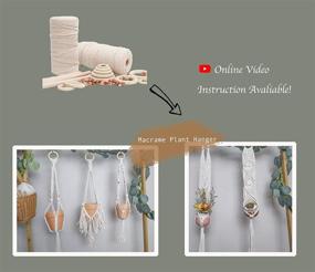 img 1 attached to 🧶 Complete Macrame Kit with 300 Yards 3mm Cotton Cord - Perfect for Plant Hangers and Wall Hangings - Includes Beads, Rings, and Sticks - Ideal for Beginners and Adults