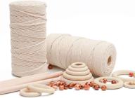 🧶 complete macrame kit with 300 yards 3mm cotton cord - perfect for plant hangers and wall hangings - includes beads, rings, and sticks - ideal for beginners and adults logo