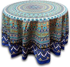 img 3 attached to 🌸 India Arts Geometric Tablecloth: Elevate Your Dining Décor with Traditional Patterns