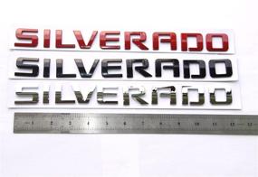 img 1 attached to 🚗 OEM Black Silverado Emblem Badge Nameplate Letter 3D - Glossy Replacement for Chevy 1500 2500HD 3500HD