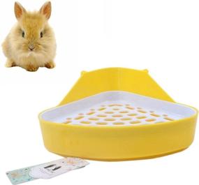 img 4 attached to Mkono Potty Trainer Corner Litter Box: Ideal for Hamsters, Guinea Pigs, Ferrets, Gerbils, and Rats (Random Color)