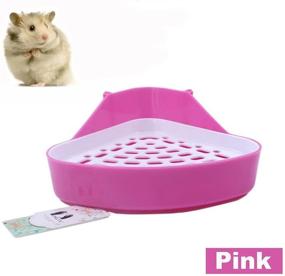 img 3 attached to Mkono Potty Trainer Corner Litter Box: Ideal for Hamsters, Guinea Pigs, Ferrets, Gerbils, and Rats (Random Color)