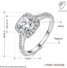 img 2 attached to Cutesmile Fashion Jewelry - 925 Sterling Silver CZ Crystal Square Wedding Rings for Women (Size 5)