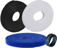 🔗 oldhill fastening tapes: hook and loop reusable straps for wires, cords, and cable ties - 1/2" width, 15' x 3 rolls (black, blue, white) logo