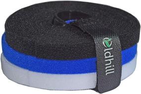 img 2 attached to 🔗 Oldhill Fastening Tapes: Hook and Loop Reusable Straps for Wires, Cords, and Cable Ties - 1/2" Width, 15' x 3 Rolls (Black, Blue, White)