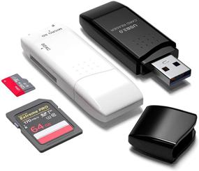img 4 attached to USB 3.0 SD Card Reader и адаптер Micro SD Memory Card Hub на 2 штуки для TF, SD, Micro SD, SDXC, SDHC, MMC, RS-MMC, Micro SDXC, Micro SDHC, UHS-I - Совместим с Mac, PC, ноутбуком.