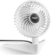 🌬️ viniper small desk fan: portable, 3-speed usb fan with strong wind & foldable design for home office travel - white logo